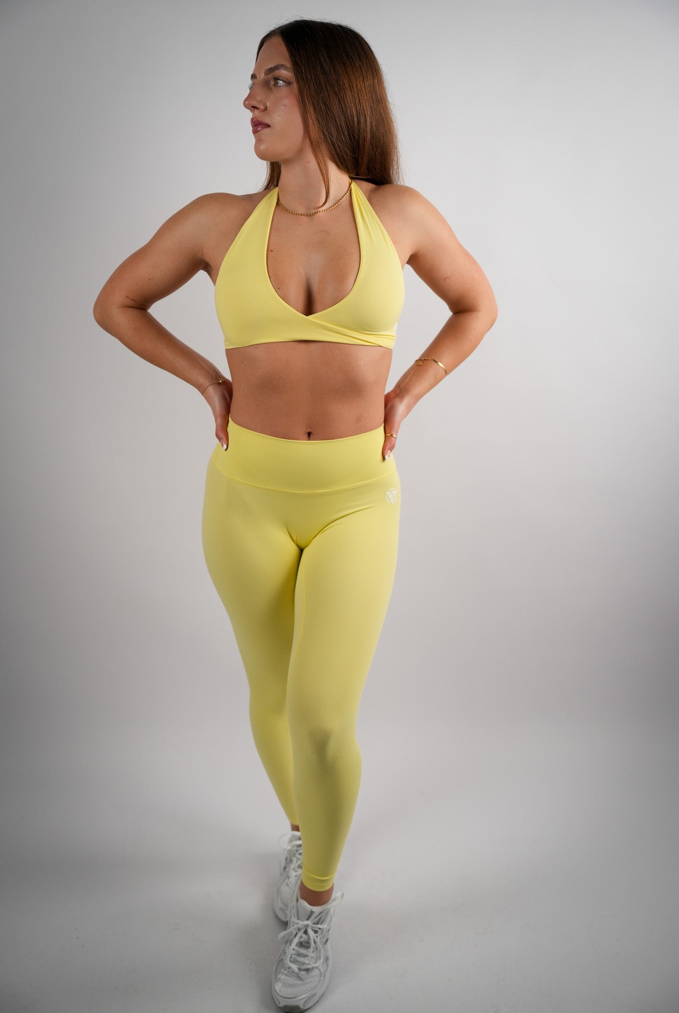 Core Cross Over Halter Neck Sports Bra