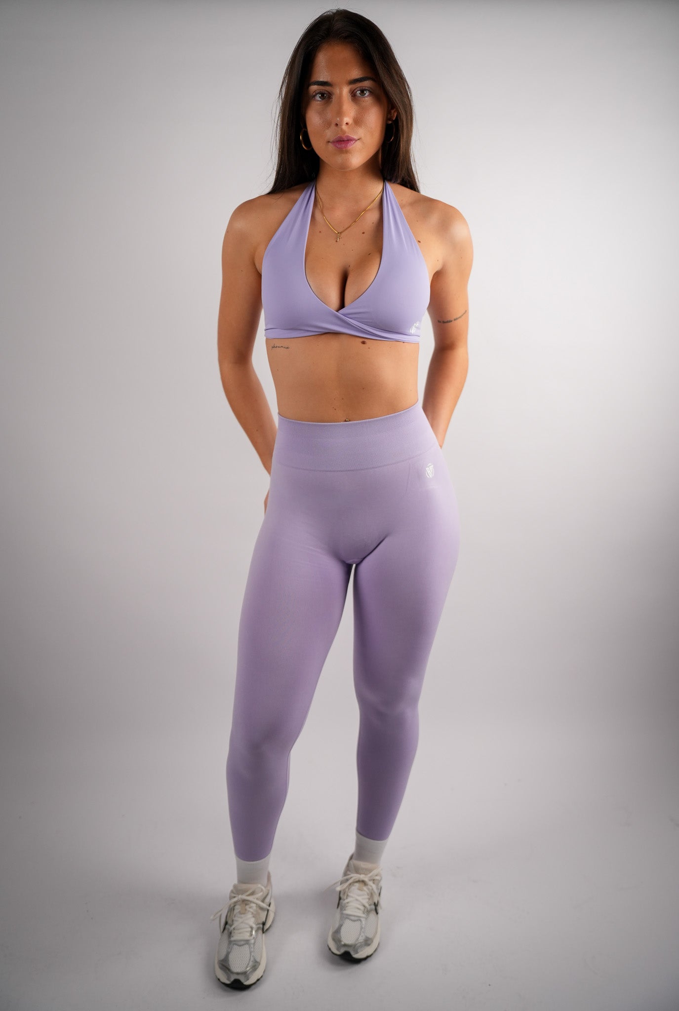 Core Cross Over Halter Neck Sports Bra