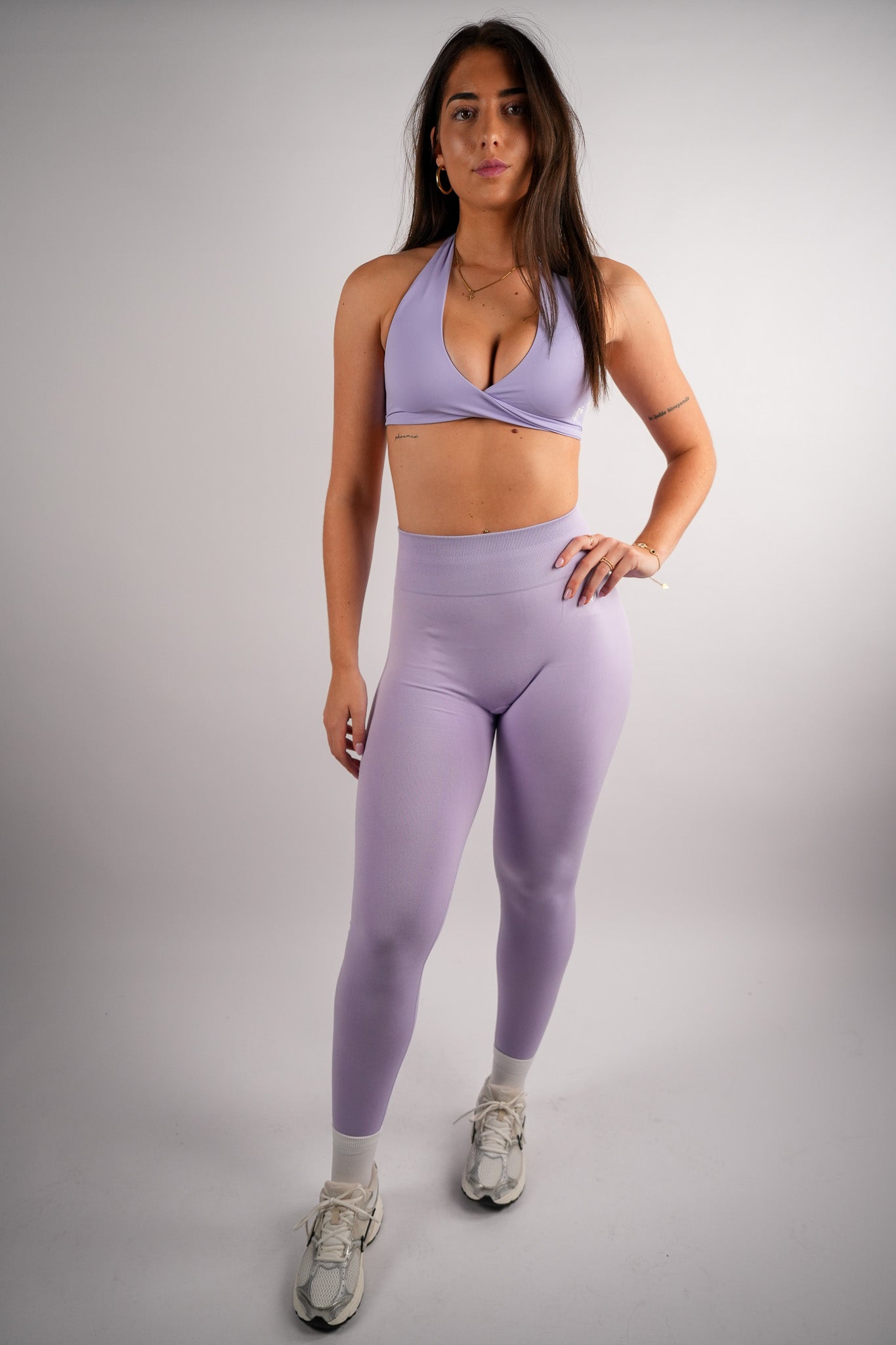 Core Cross Over Halter Neck Sports Bra