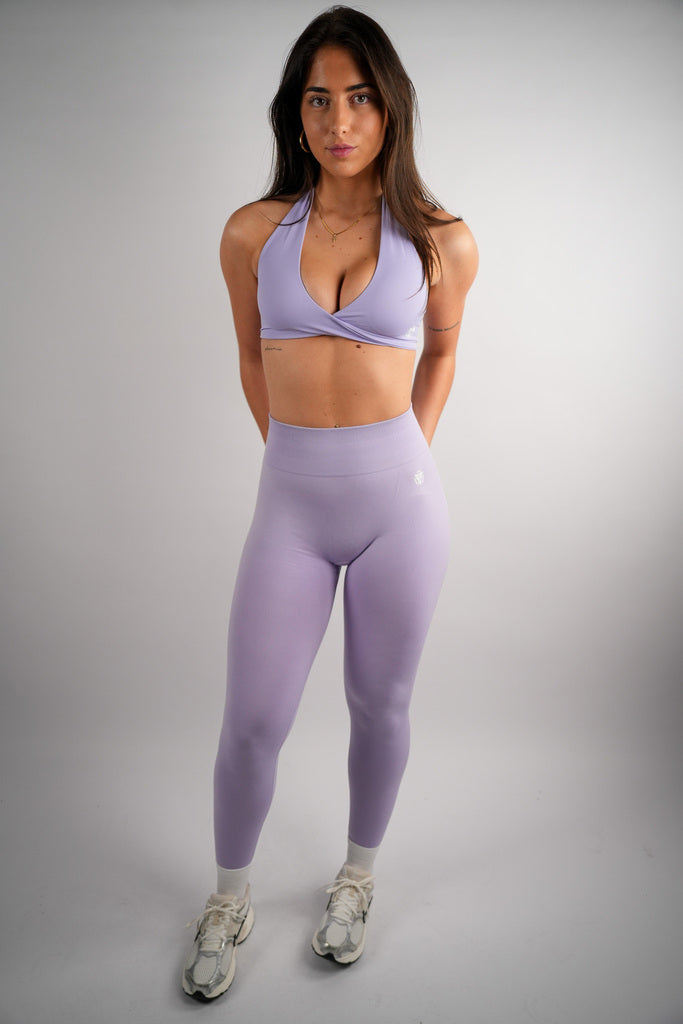 Core Cross Over Halter Neck Sports Bra