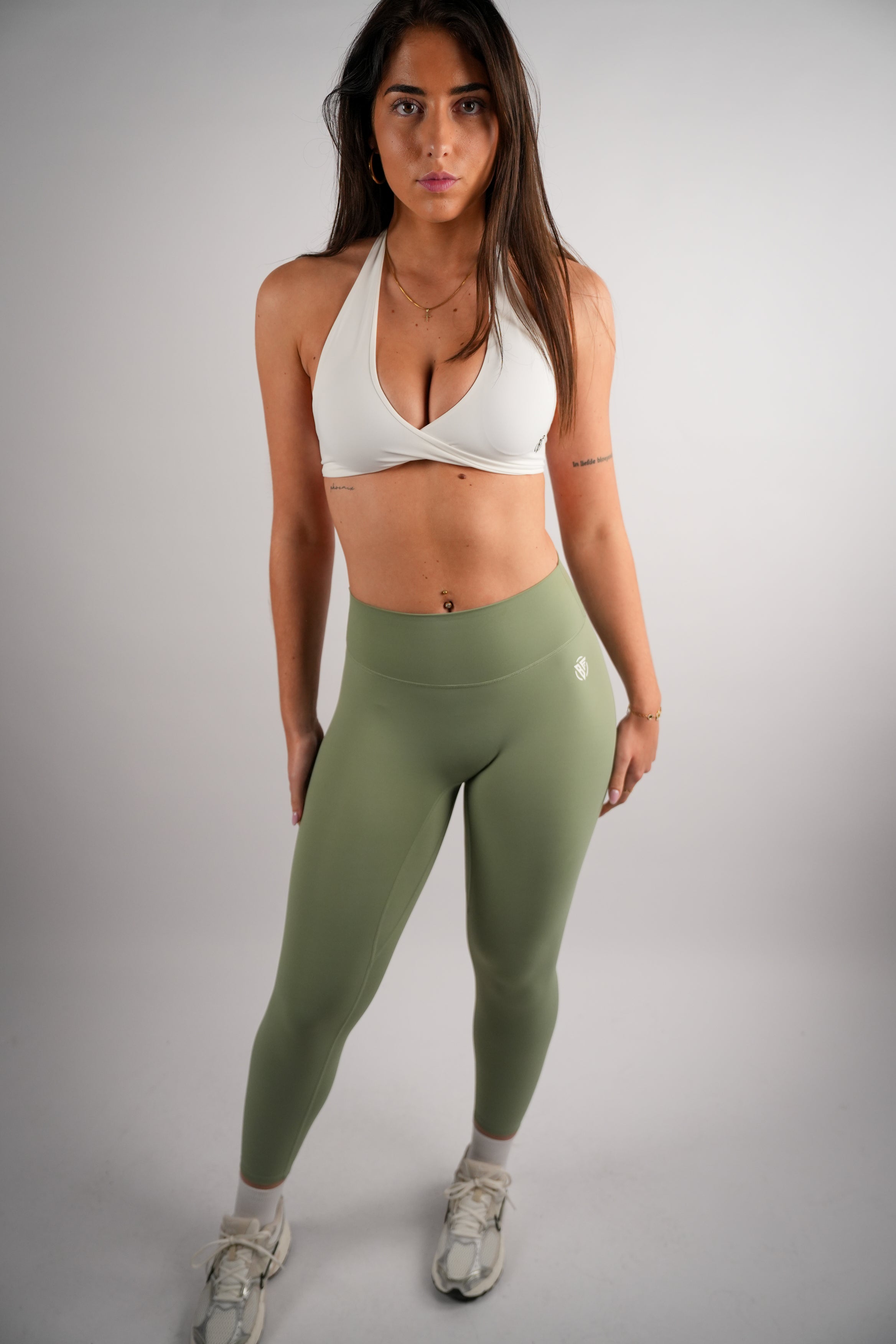 Core Cross Over Halter Neck Sports Bra