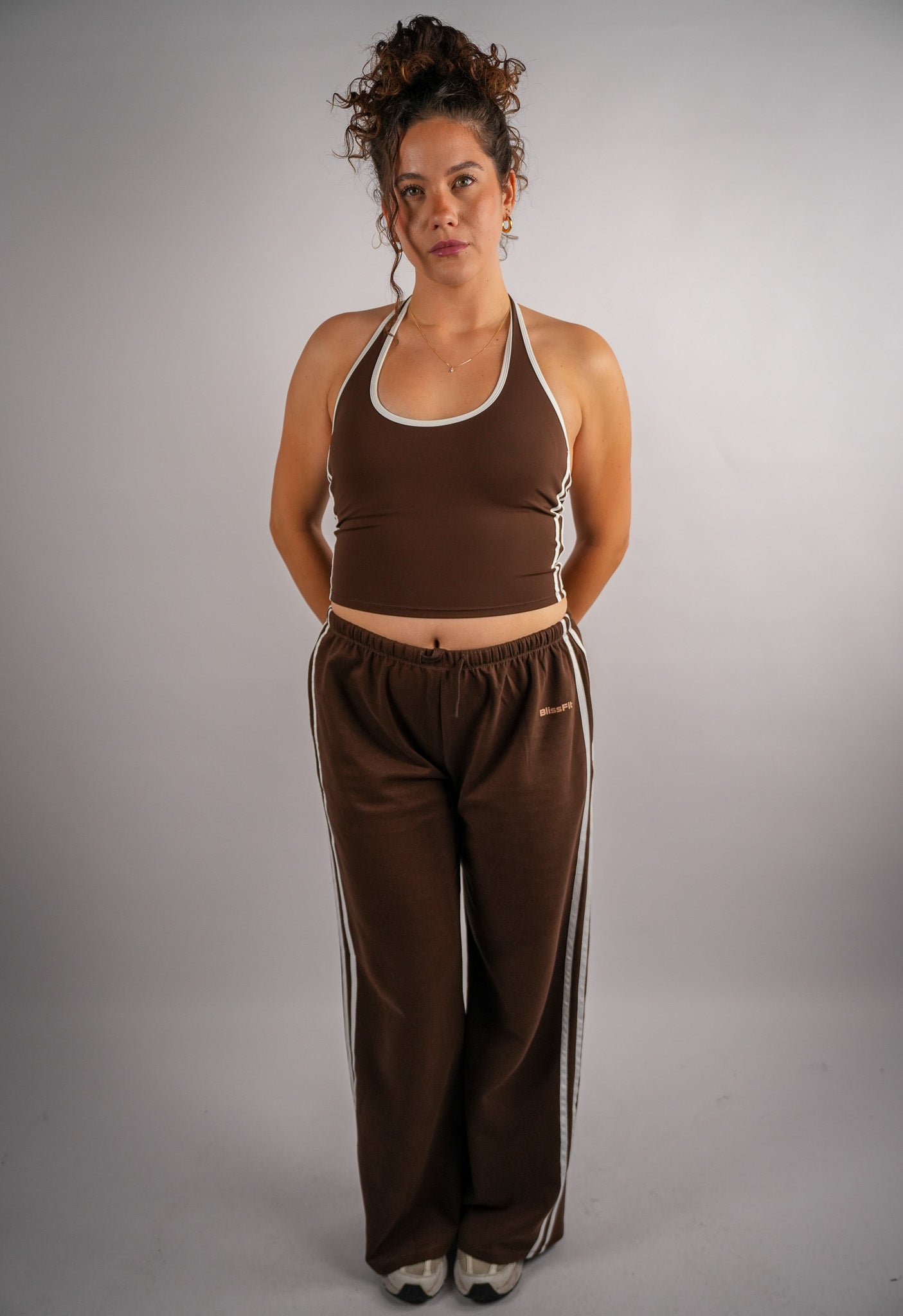 Contrastline Halter Neck Top