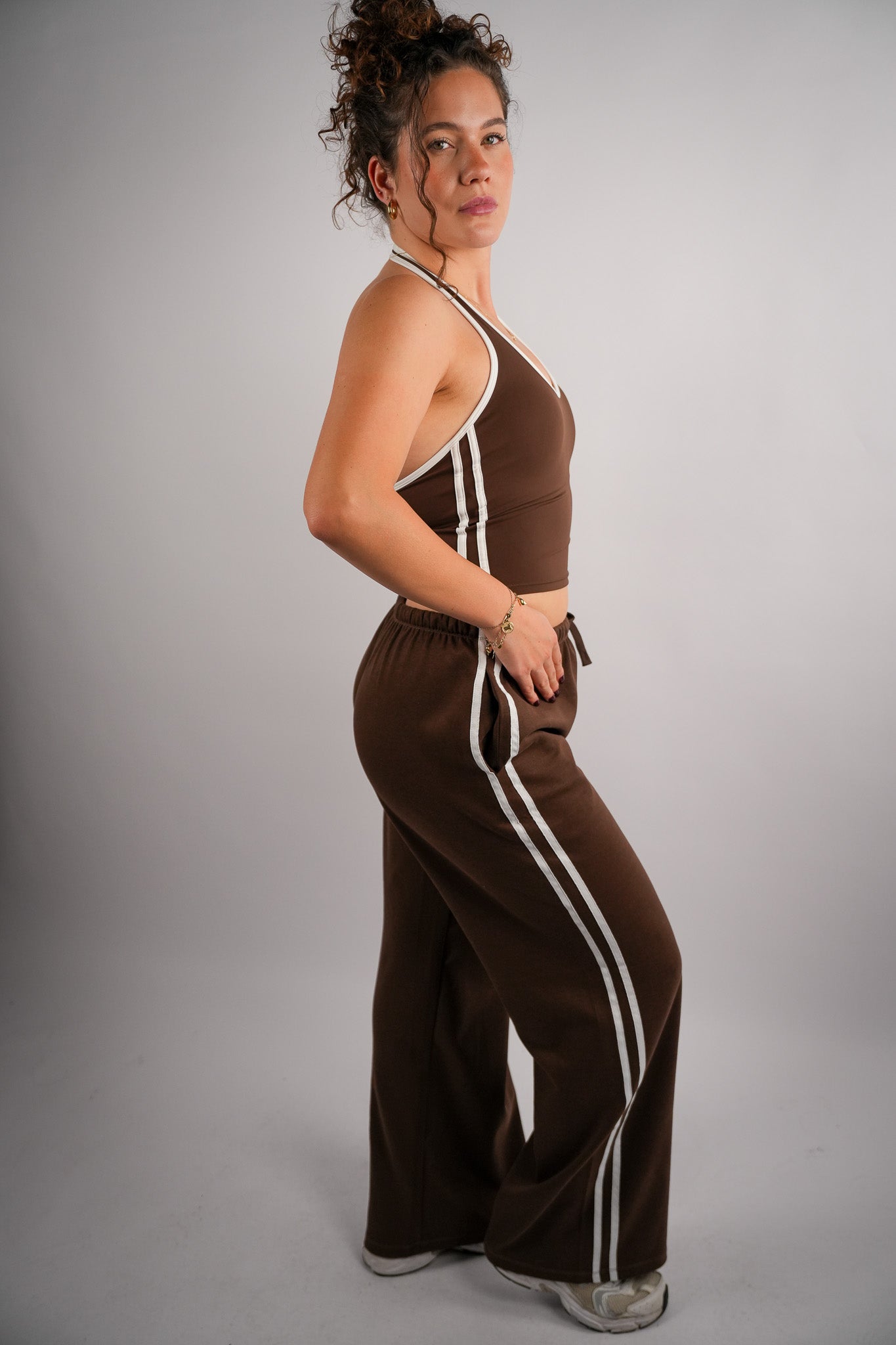 Contrastline Halter Neck Top