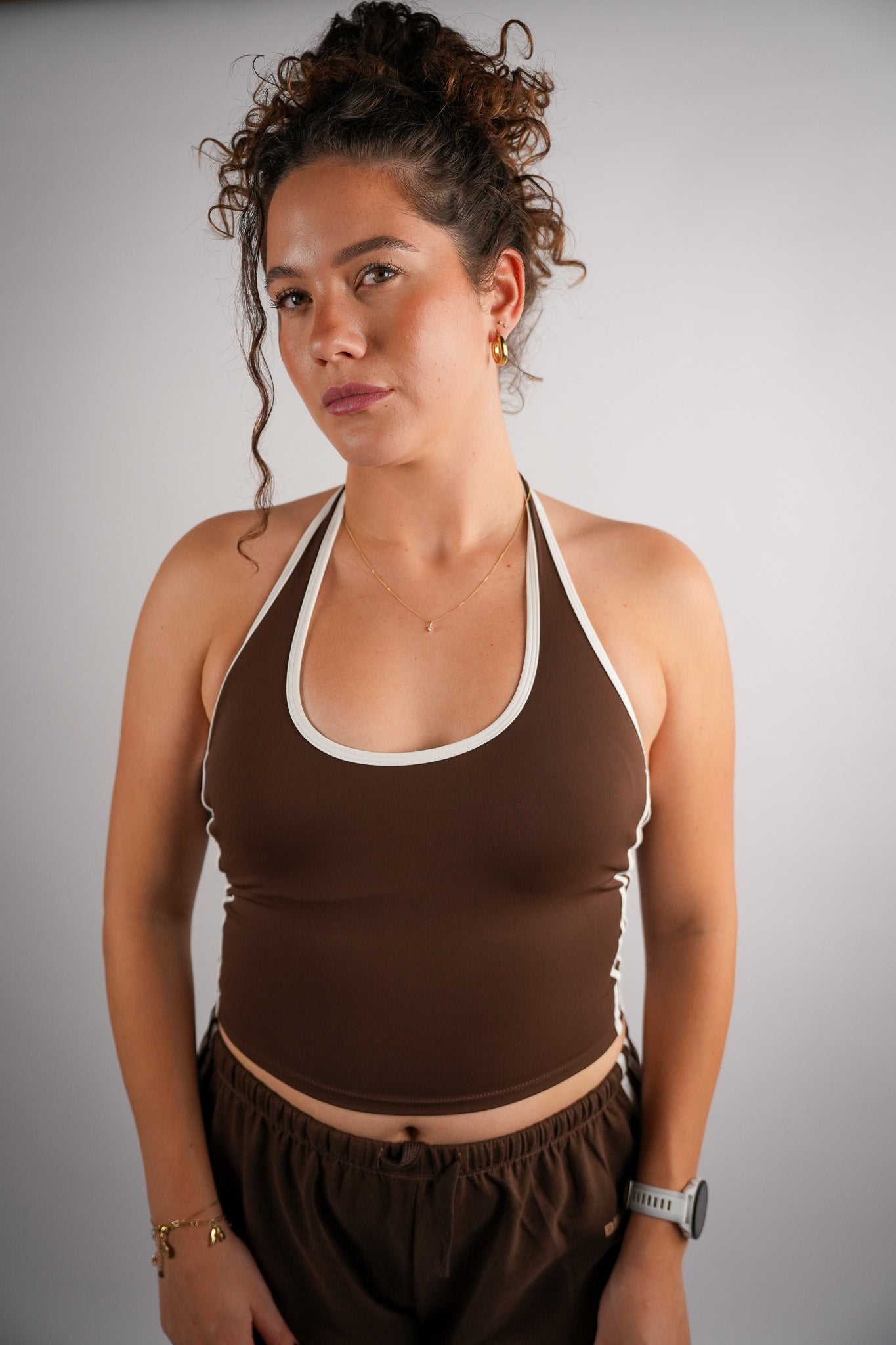 Contrastline Halter Neck Top