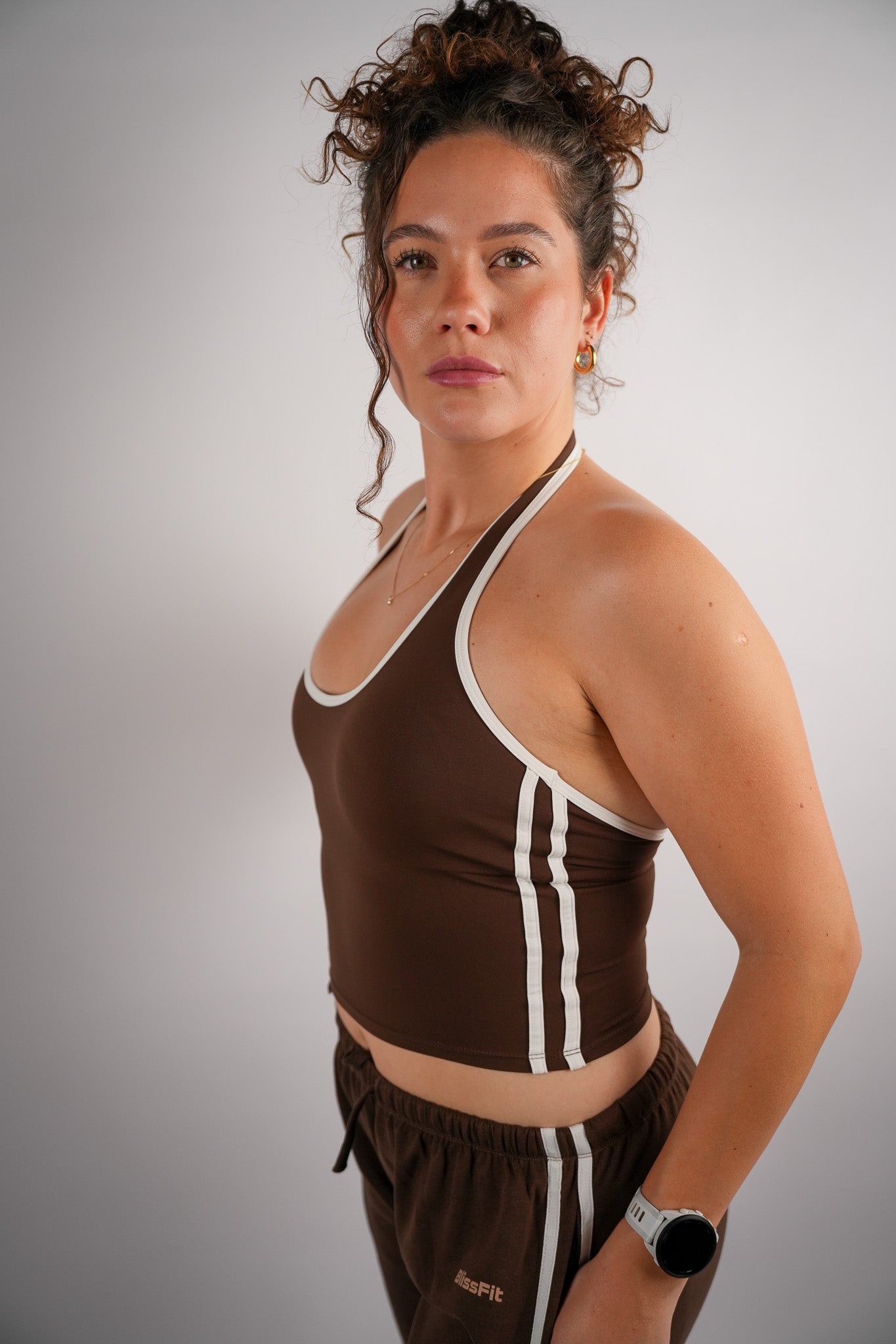 Contrastline Halter Neck Top