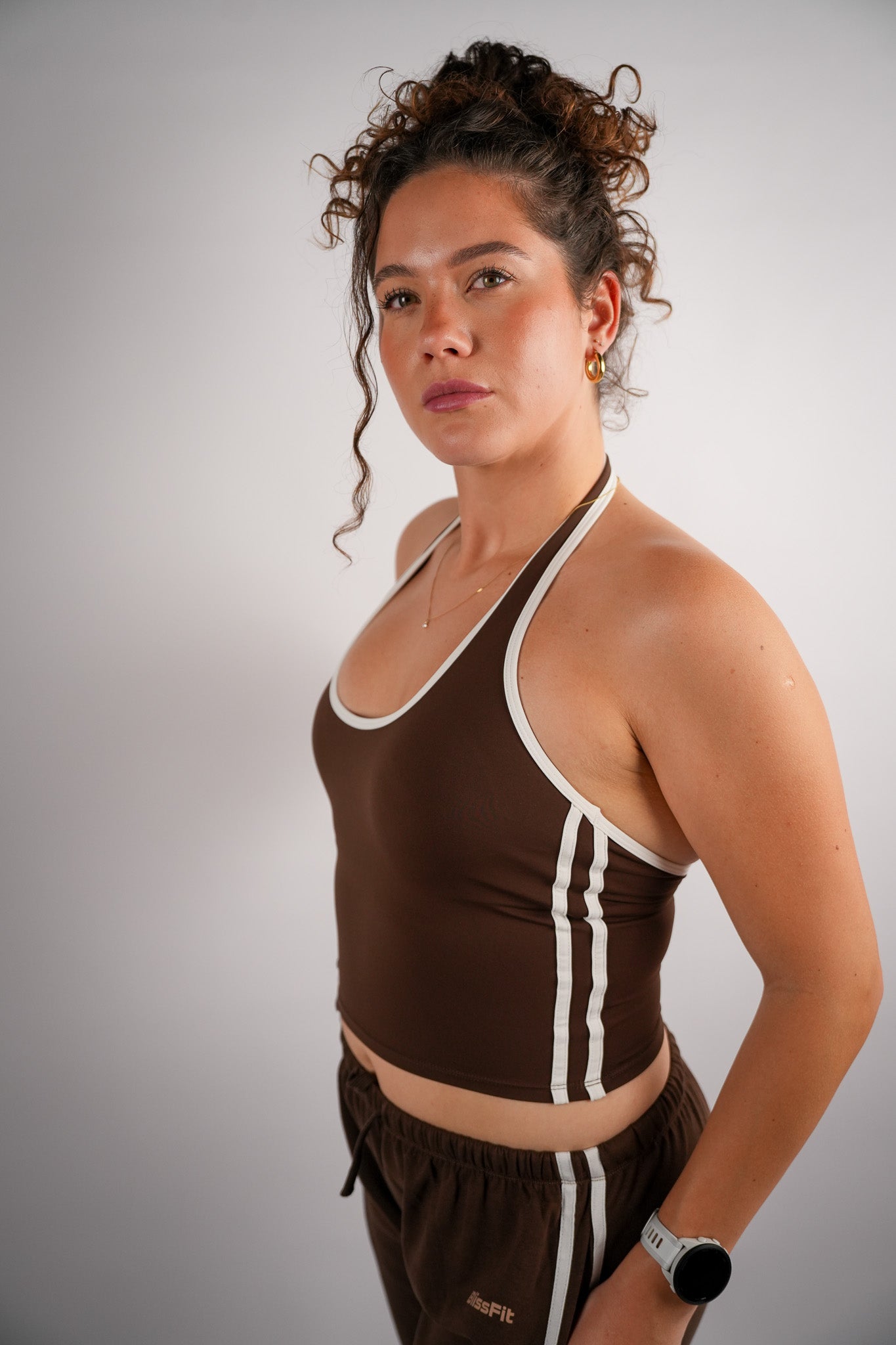 Contrastline Halter Neck Top