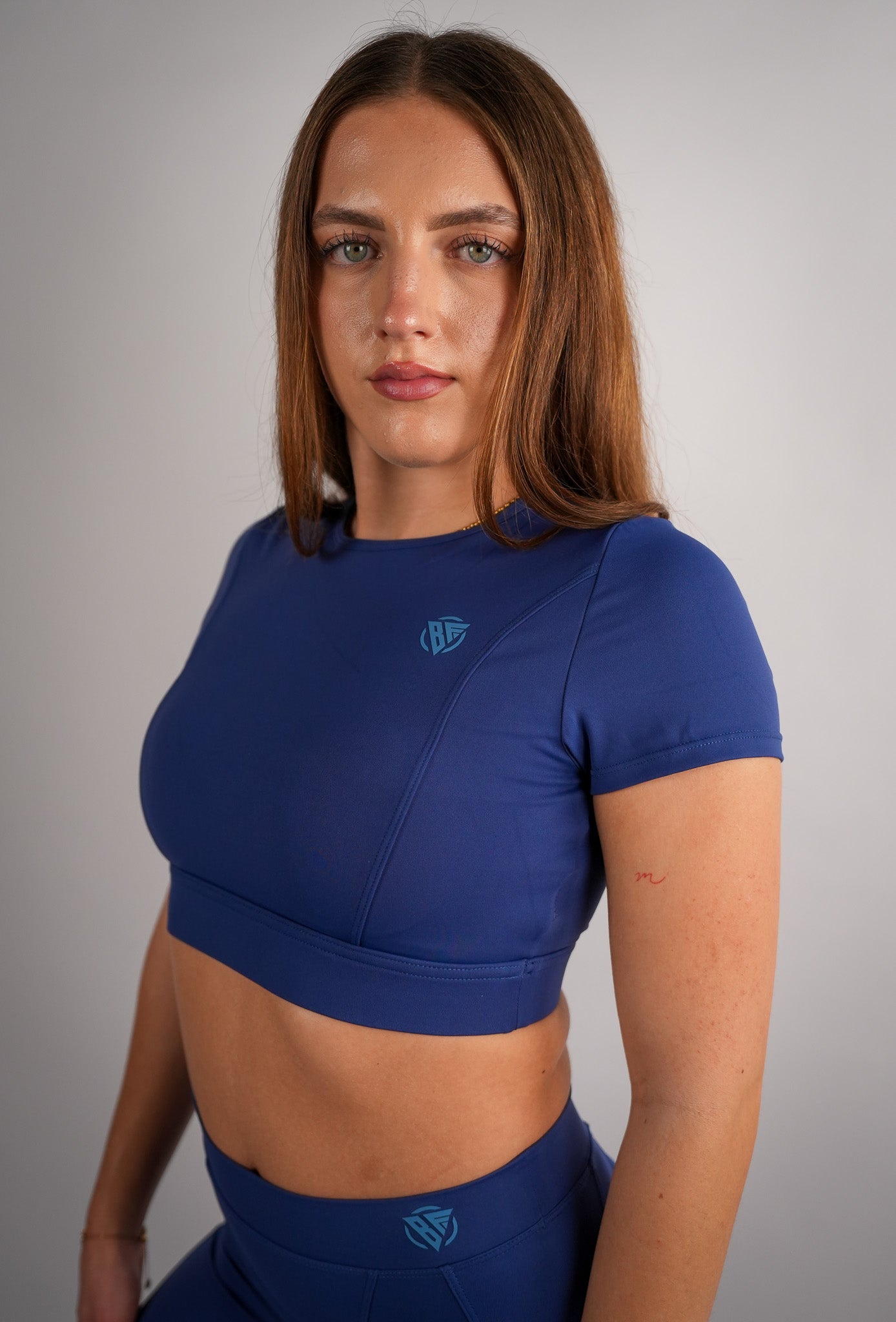 Axis Short Sleeve Crop Top Built-In Bra