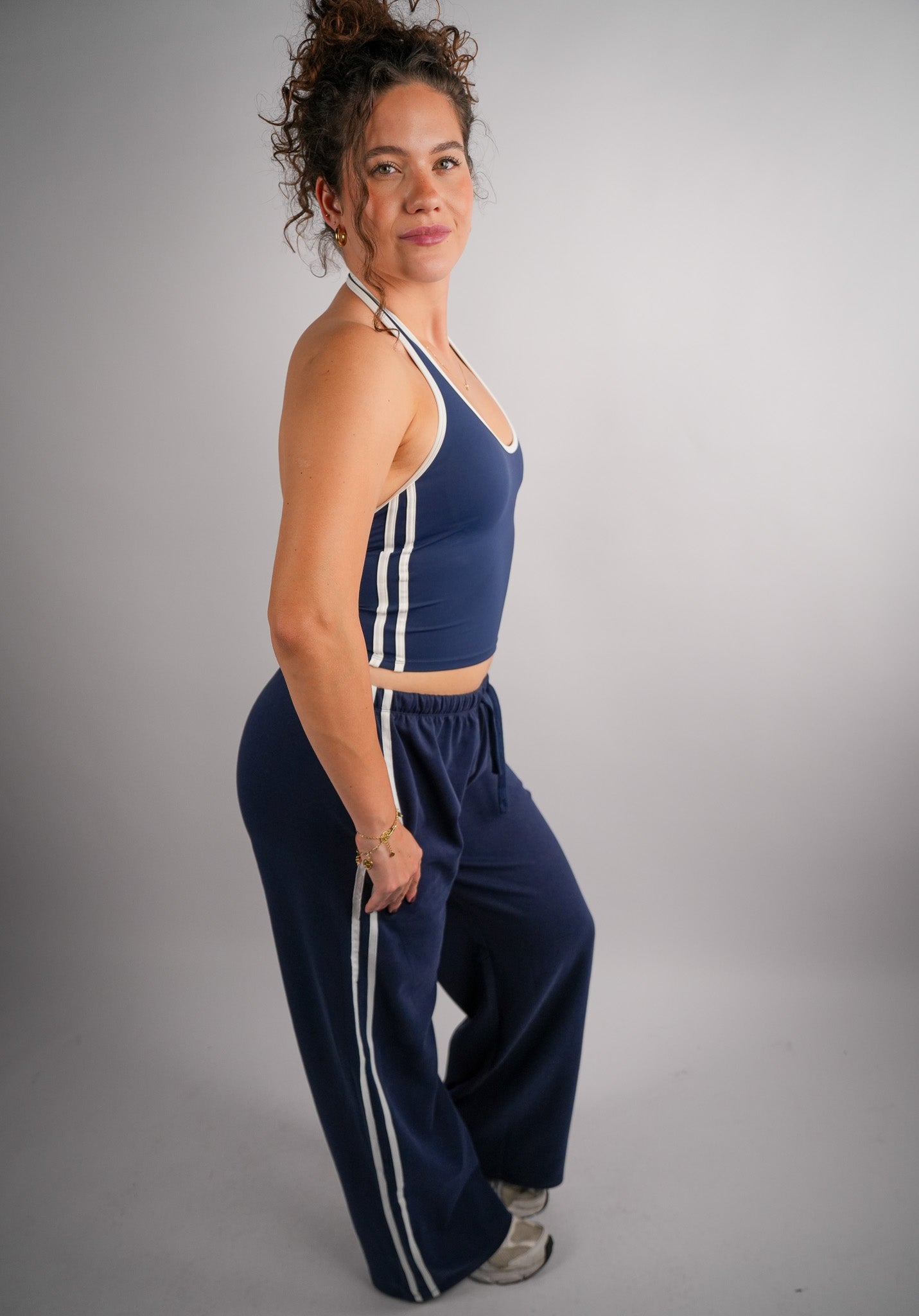 Contrastline Halter Neck Top