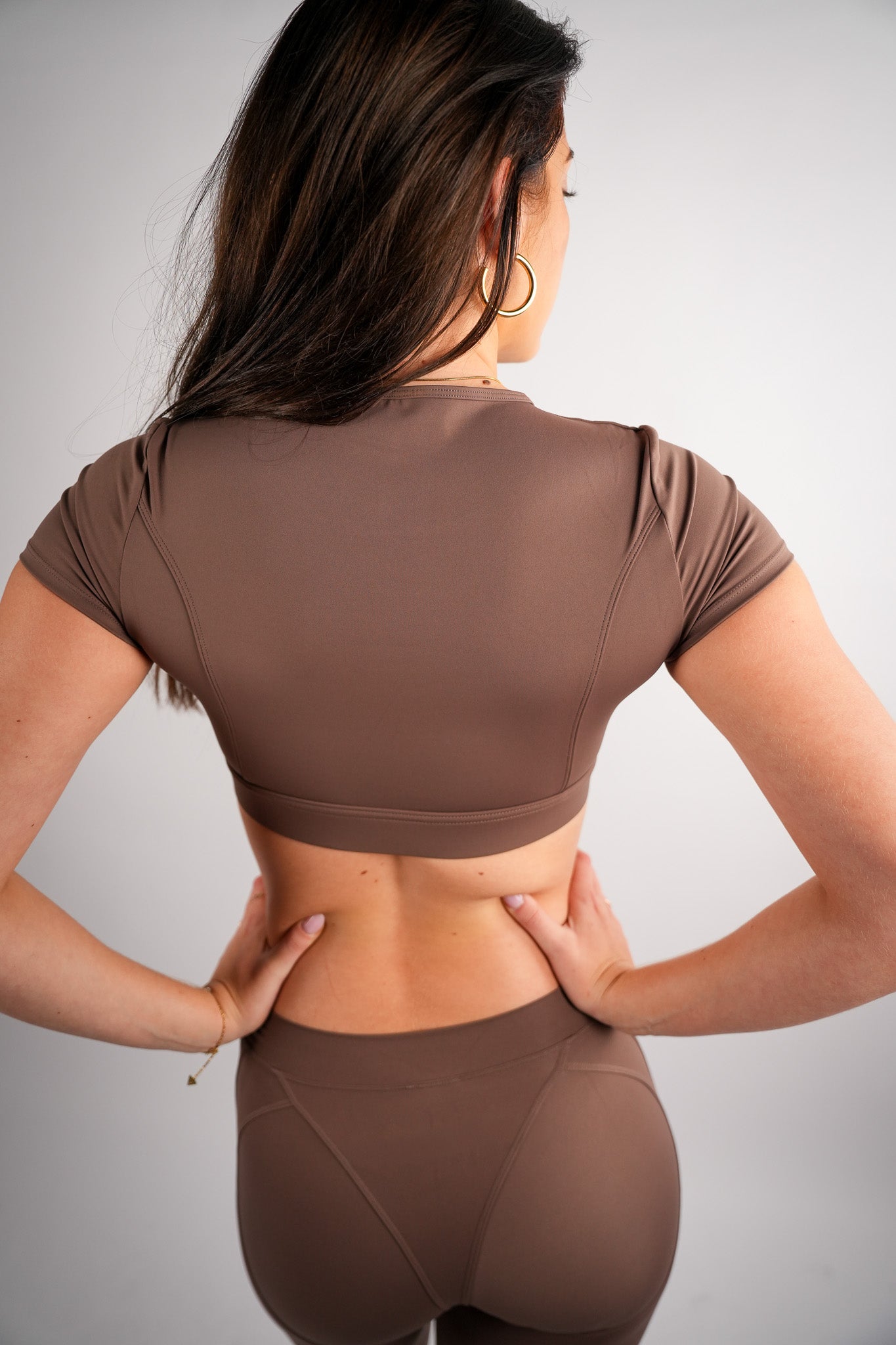 Axis Short Sleeve Crop Top Built-In Bra