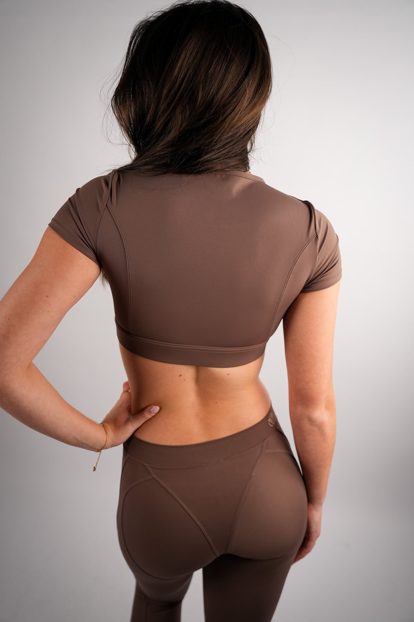 Axis Short Sleeve Crop Top Built-In Bra