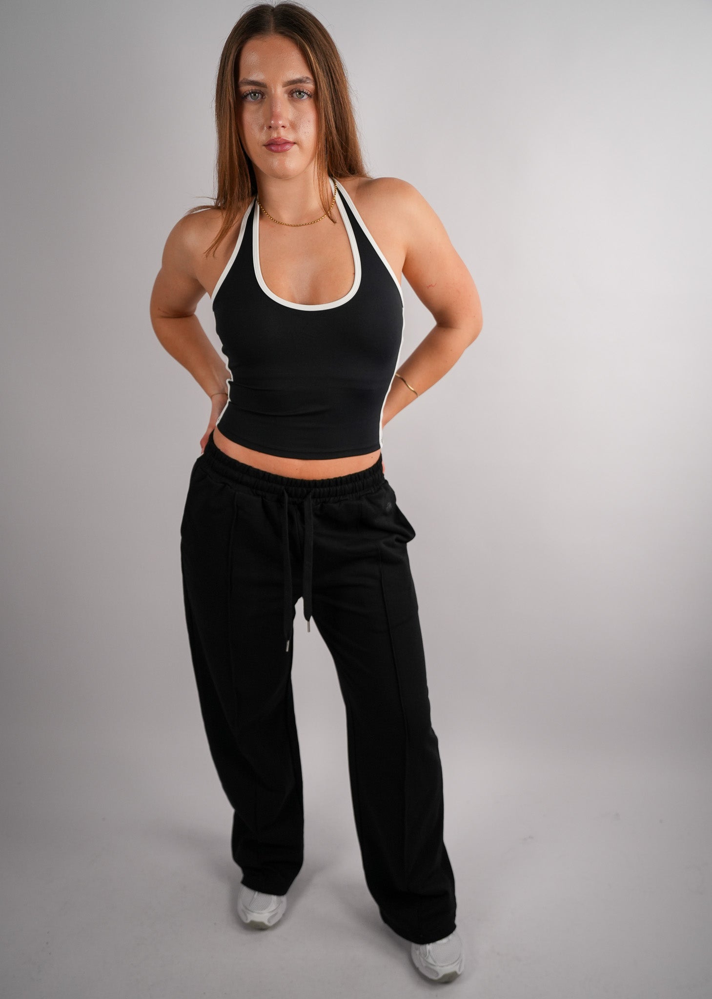 Contrastline Halter Neck Top