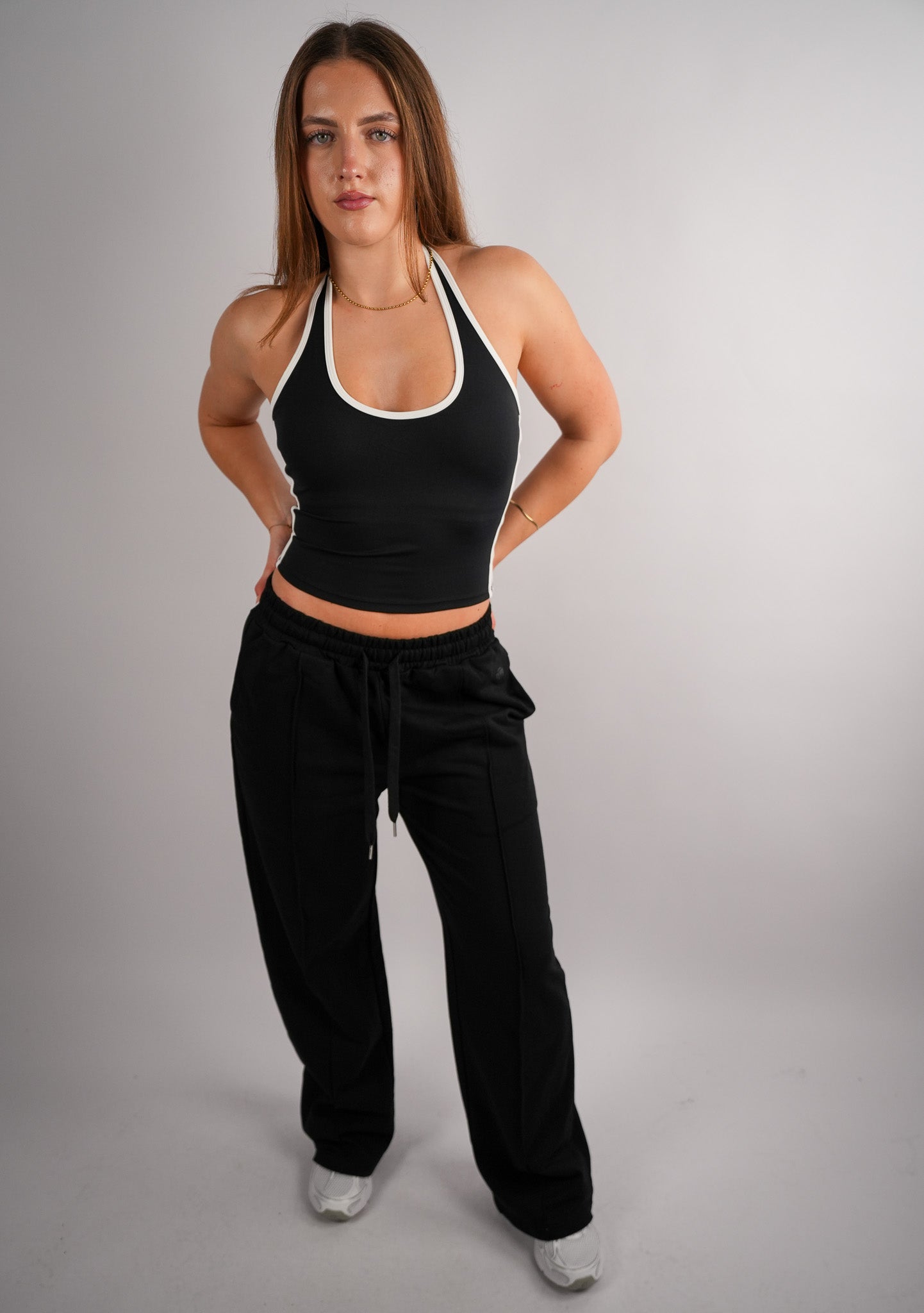 Contrastline Halter Neck Top