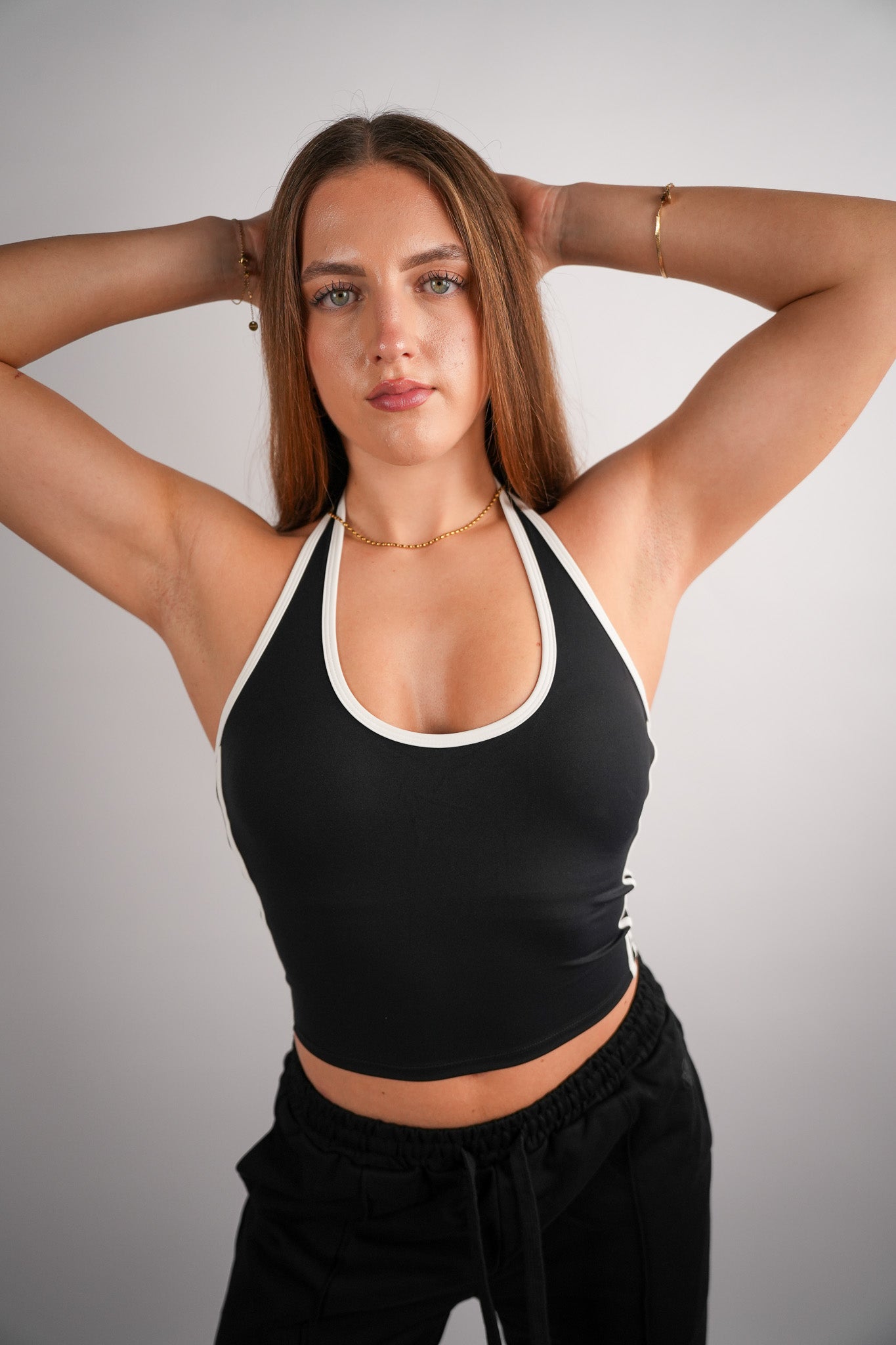 Contrastline Halter Neck Top