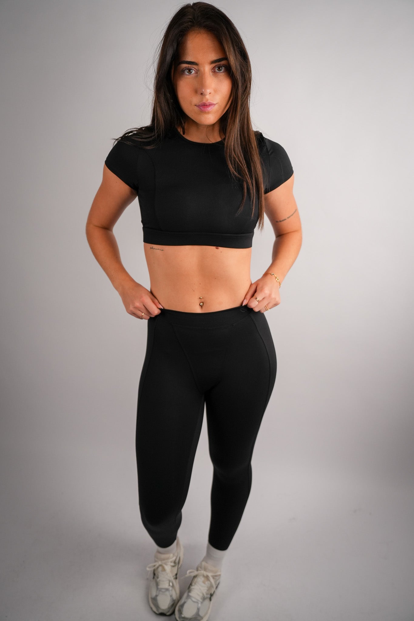 Axis Short Sleeve Crop Top Built-In Bra