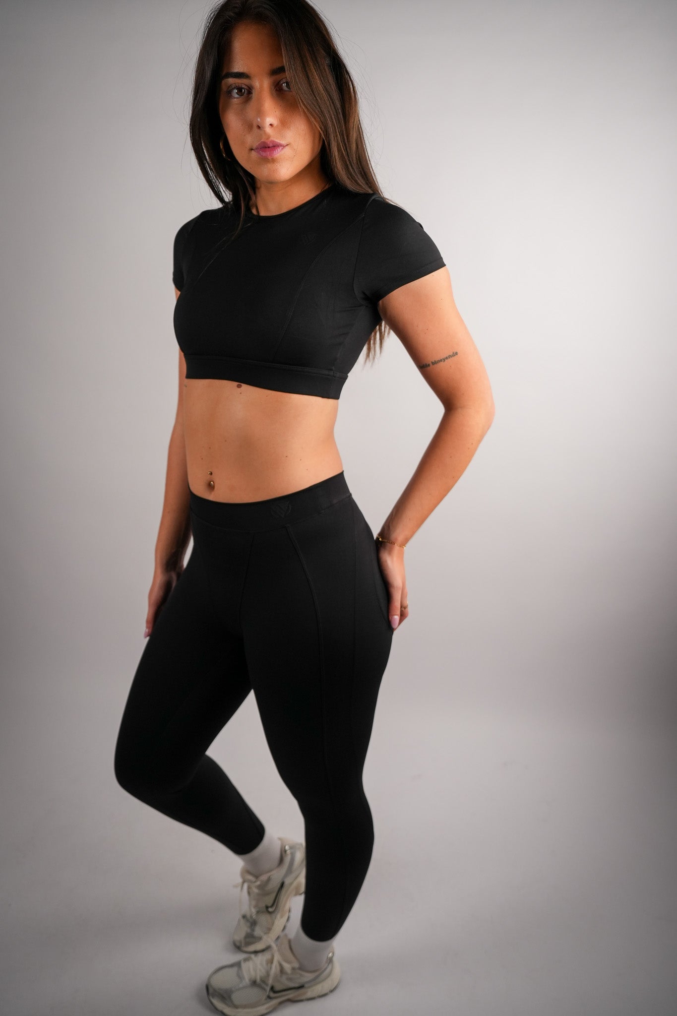 Axis Short Sleeve Crop Top Built-In Bra