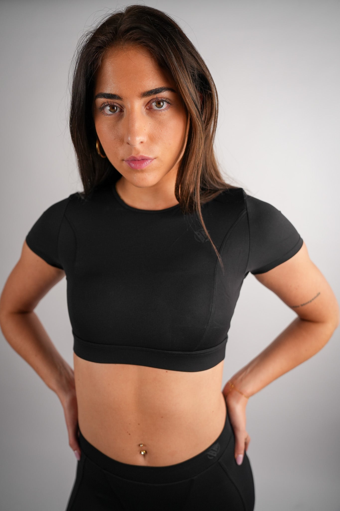 Axis Short Sleeve Crop Top Built-In Bra