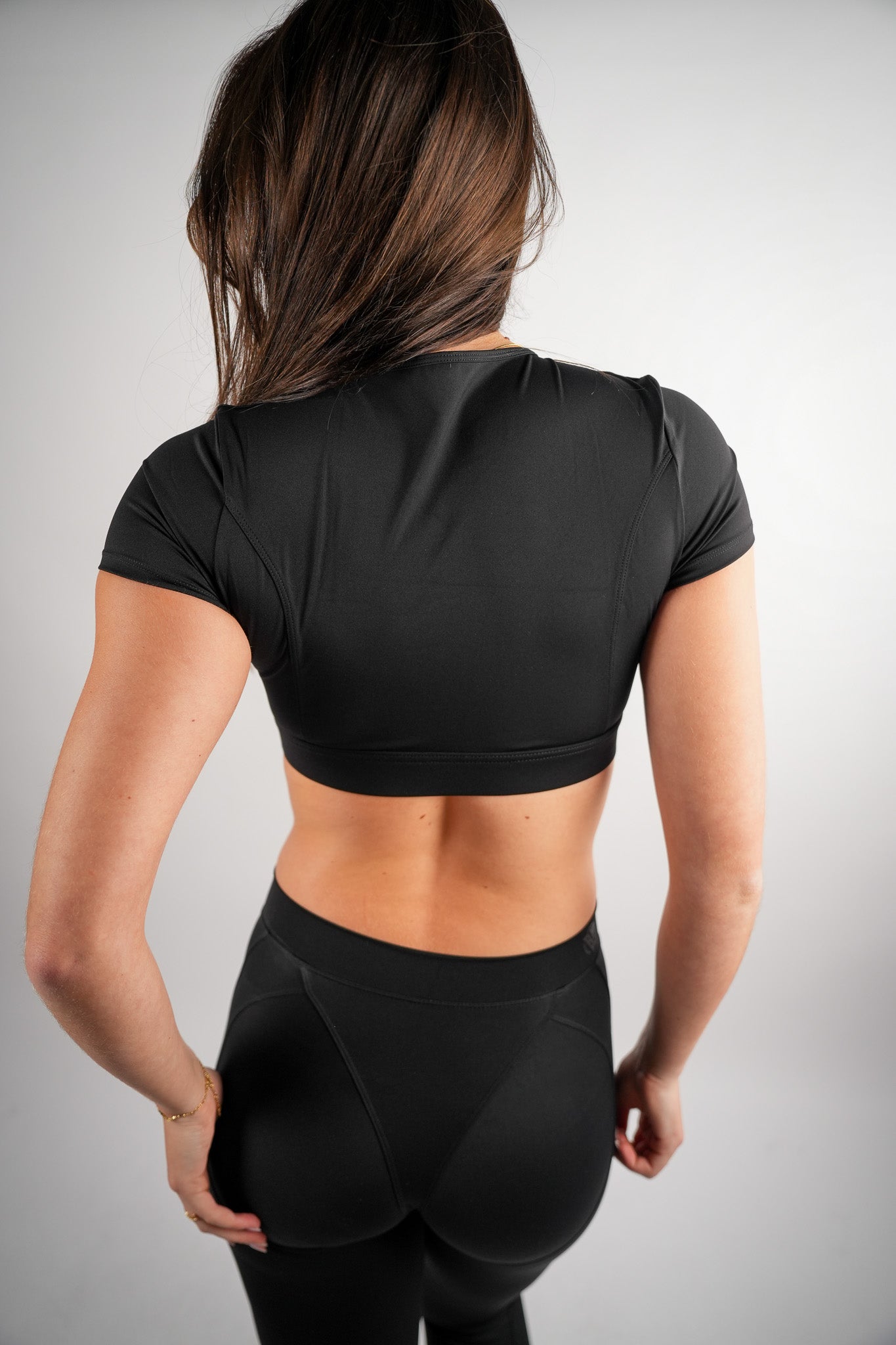 Axis Short Sleeve Crop Top Built-In Bra