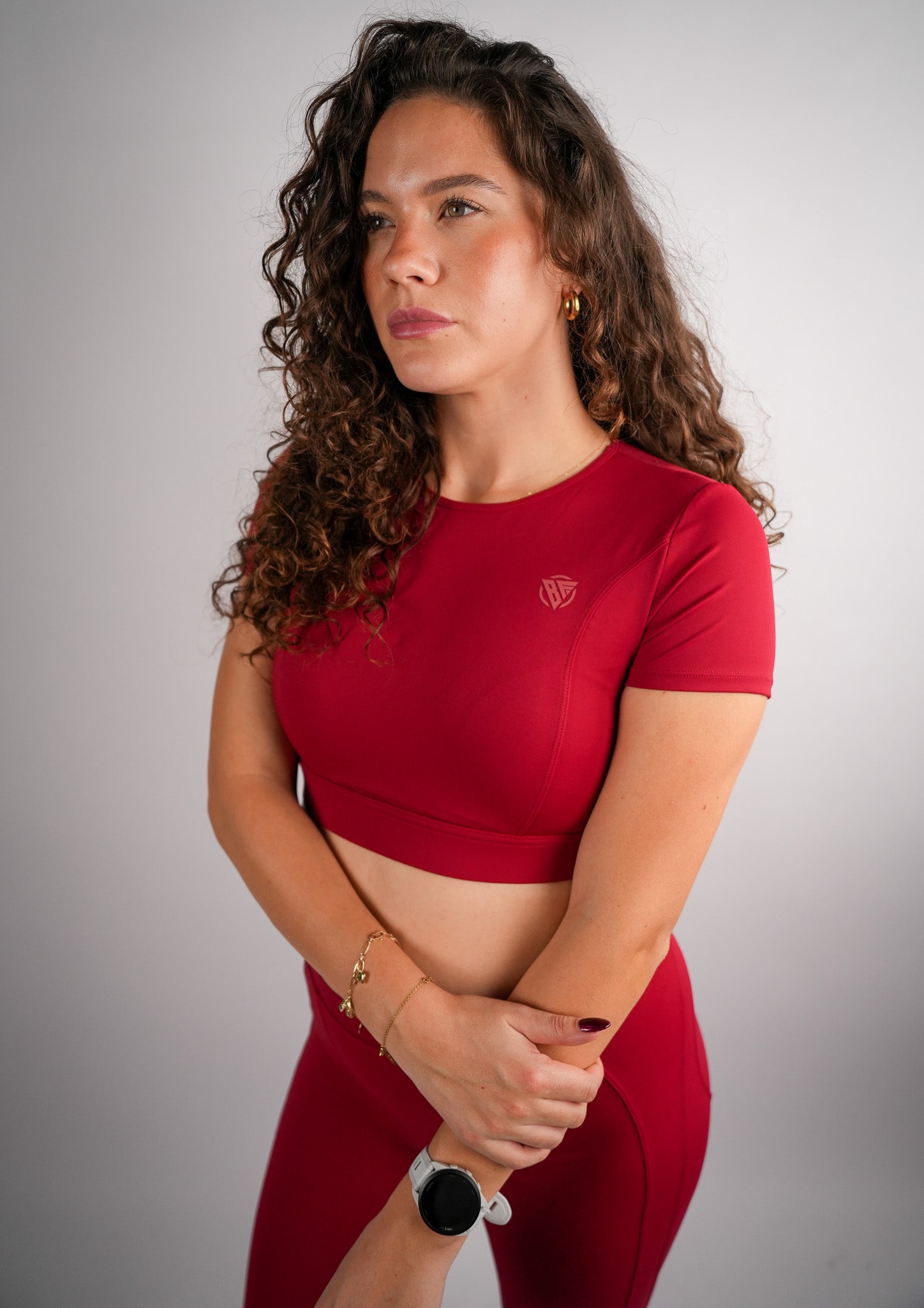 Axis Short Sleeve Crop Top Built-In Bra