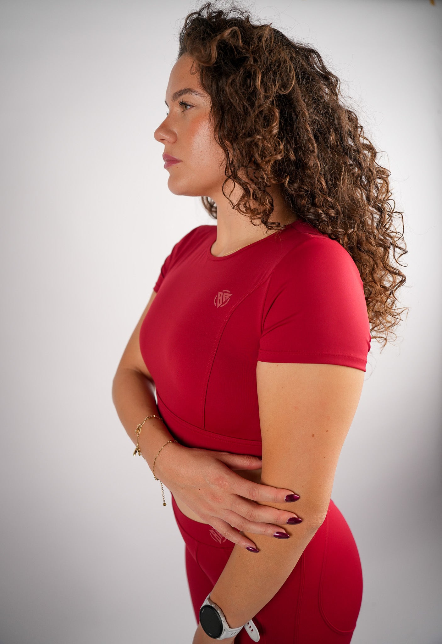 Axis Short Sleeve Crop Top Built-In Bra