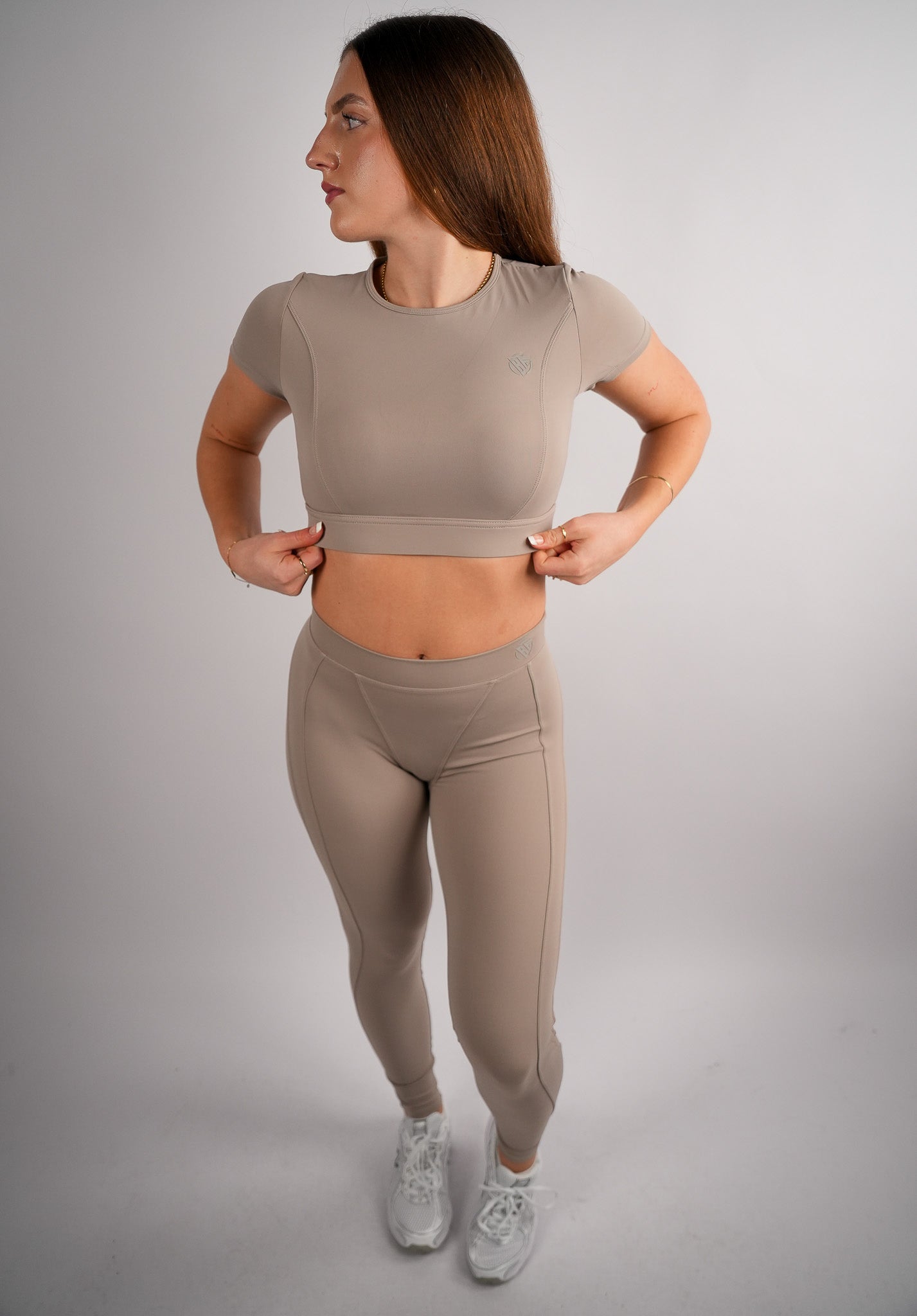 Axis Short Sleeve Crop Top Built-In Bra
