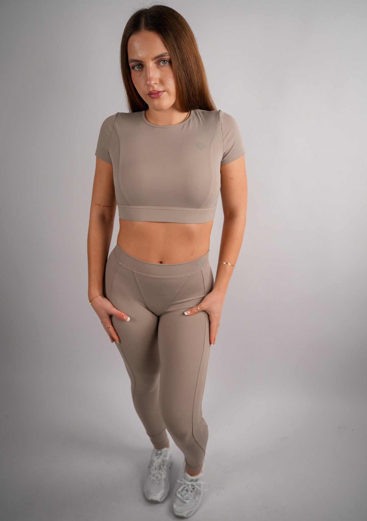 Axis Short Sleeve Crop Top Built-In Bra