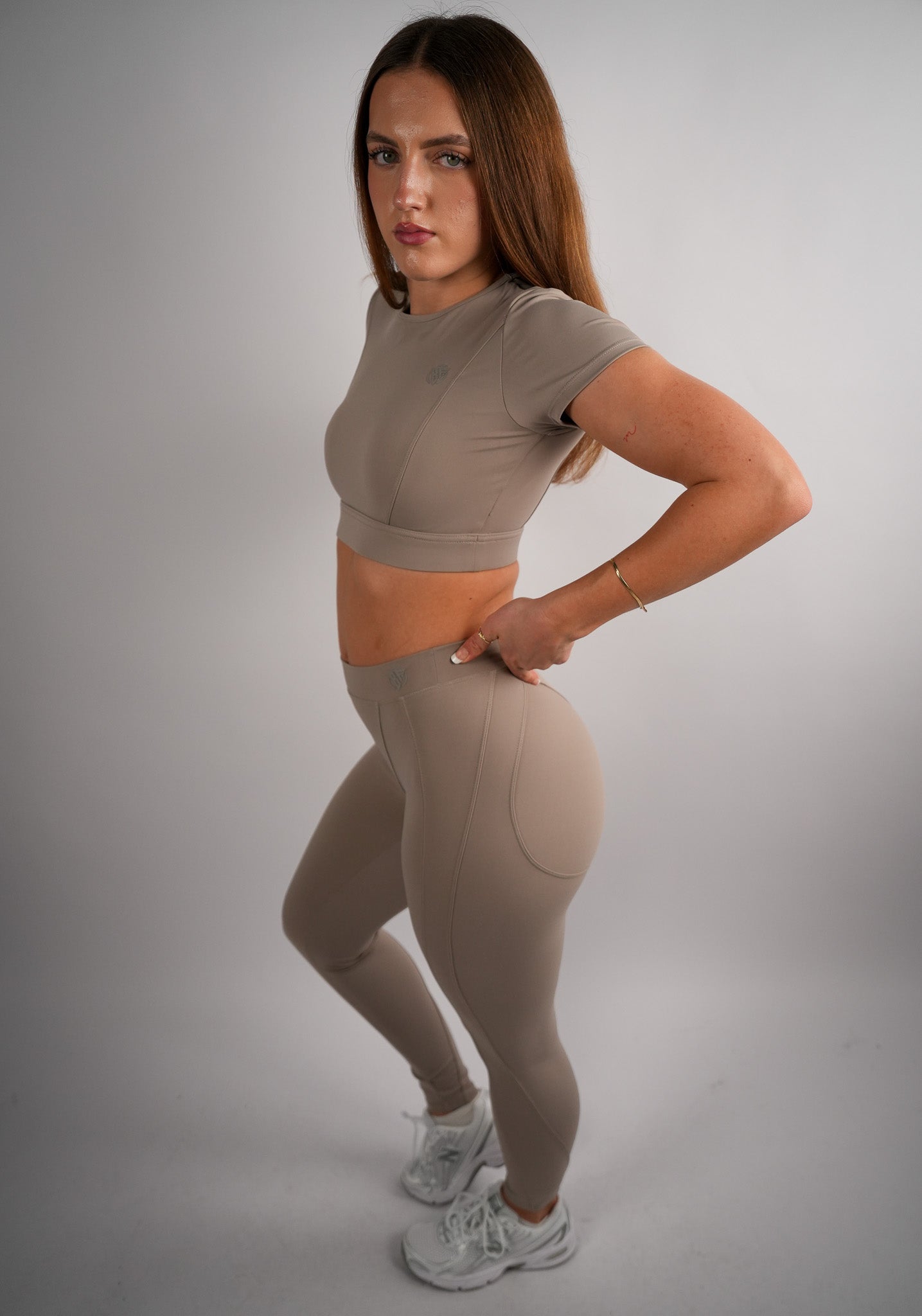 Axis Short Sleeve Crop Top Built-In Bra