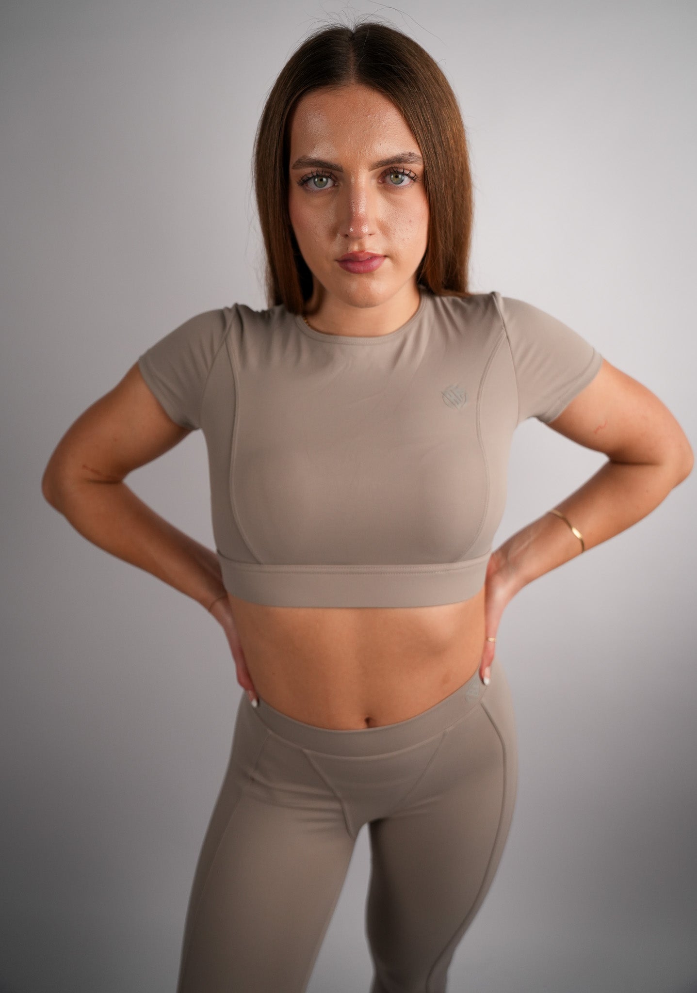 Axis Short Sleeve Crop Top Built-In Bra